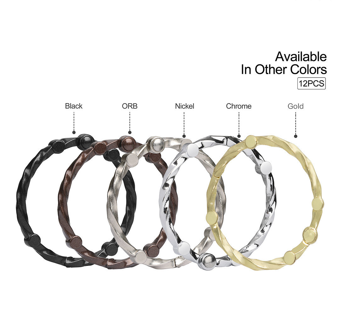 Zinc Shower Curtain Hook (Set of 12)